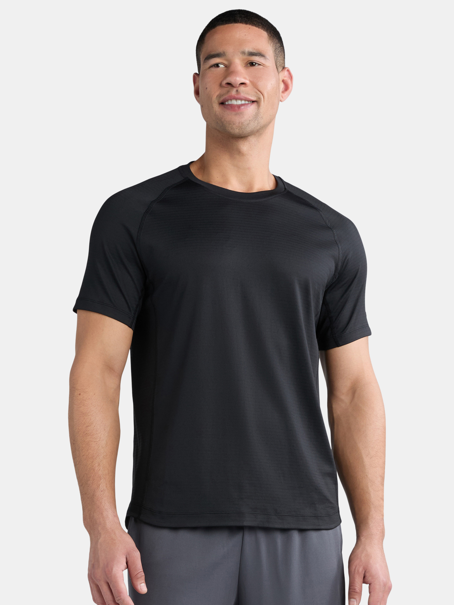 Athletic Works Men's Mesh Striped Tee with Short Sleeves, Size S-3XL
